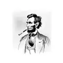 Abraham Lincoln smoking a cigarette  tattoo design idea