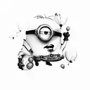 Minions floating with balloons  tattoo design idea