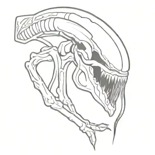 xenomorph oroboro tattoo design idea