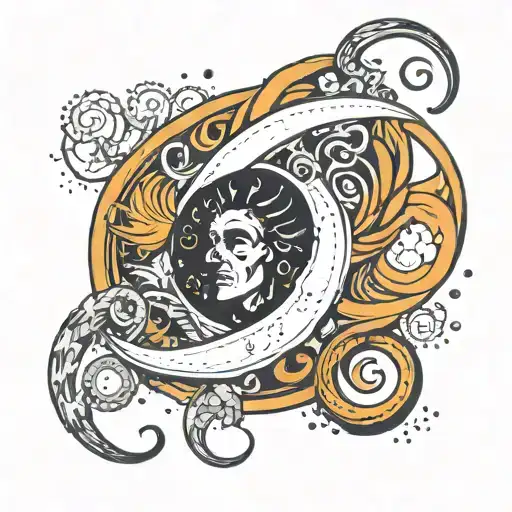 sol invictus semicolon tattoo design idea
