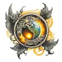 sol invictus semicolon tattoo design idea