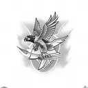 Falcon black and white tattoo design idea