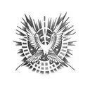 Falcon black and white tattoo design idea