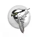 Falcon black and white tattoo design idea