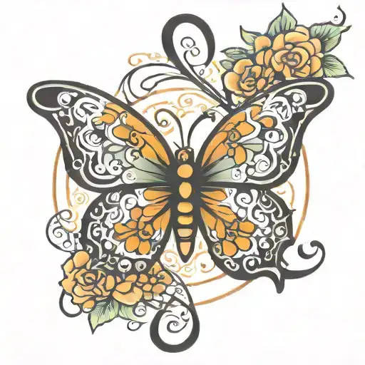 infinity symbol turned into butterfly  tattoo design idea