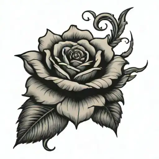 one horizontal rose tattoo design idea