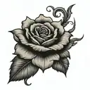 one horizontal rose tattoo design idea