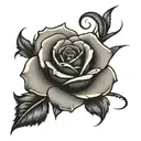 one horizontal rose tattoo design idea