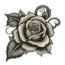 one horizontal rose tattoo design idea