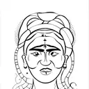 A minimalist tattoo of Frida Kahlo holding a paintbrush, showcasing her artistry tattoo design idea