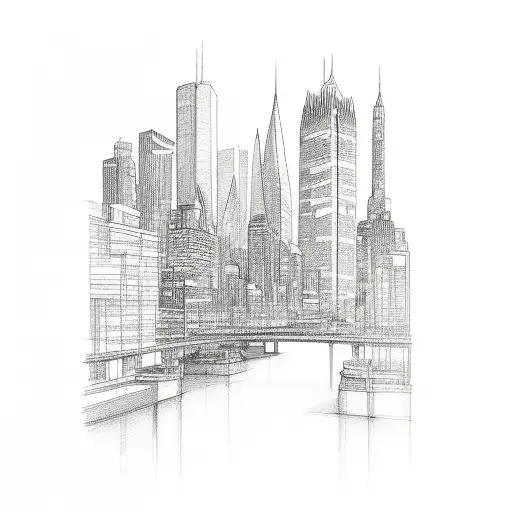 city skyline tattoo design idea