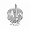 atlanta skyline tattoo design idea
