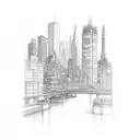 city skyline tattoo design idea