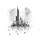 city skyline tattoo design idea