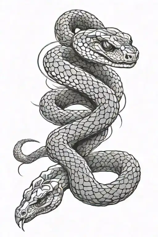 striking snake wrapped tattoo design idea