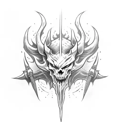 diablo 4 game tattoo design idea