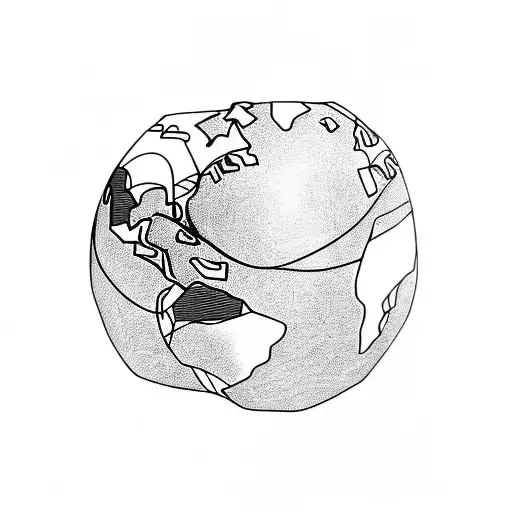 globe, travel tattoo design idea