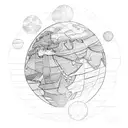 globe, travel tattoo design idea