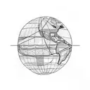 globe, travel tattoo design idea