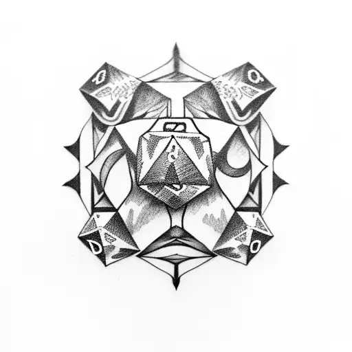 dnd, friends, dice tattoo design idea