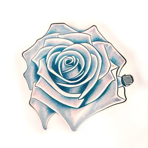 rose with Freddy written on banner tattoo design idea