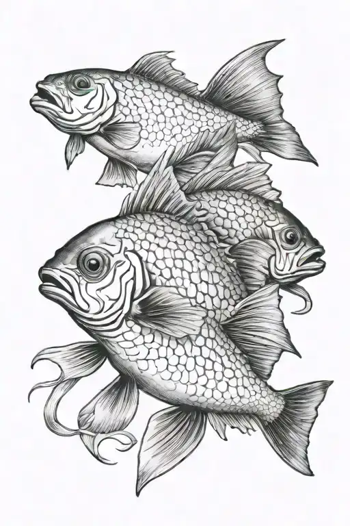 blindfolded fish  tattoo design idea