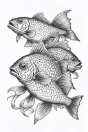 blindfolded fish  tattoo design idea