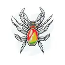crab in a border of leaves tattoo design idea