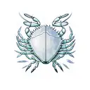 crab in a border of leaves tattoo design idea