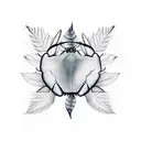 crab in a border of leaves tattoo design idea