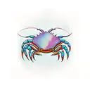 crab in a border of leaves tattoo design idea