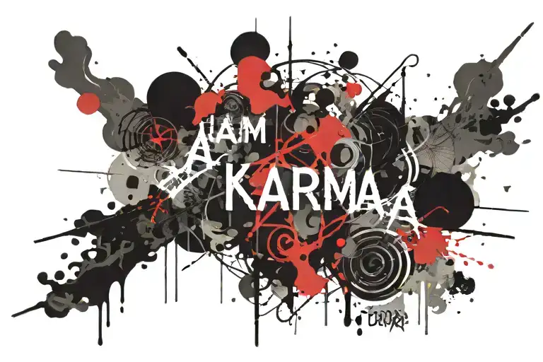 I am Karma written tattoo design idea