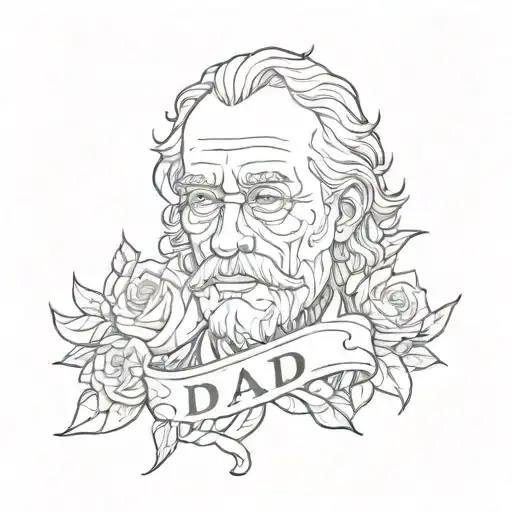 dad memorial tattoo design idea