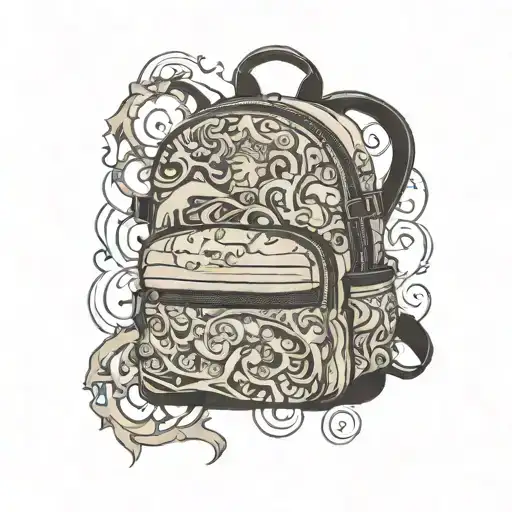 globe backpack tattoo design idea