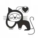 hipster cat tattoo design idea