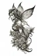 garden,fairy,forest tattoo design idea