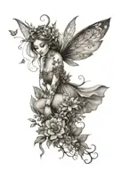 garden,fairy,forest tattoo design idea