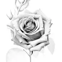 rose with names Dylan Cian Lucas on each leaf  tattoo design idea