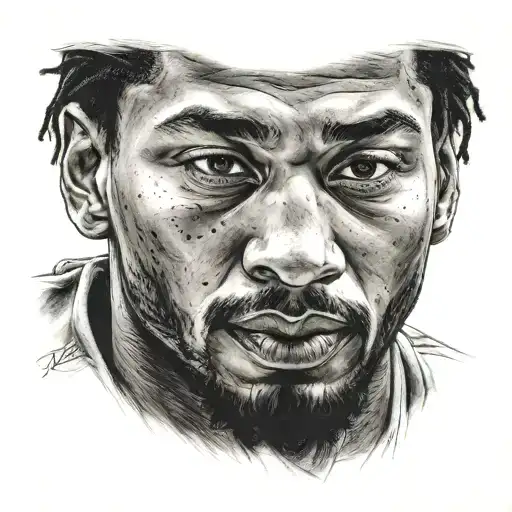 Derrick rose headshot looking tattoo design idea