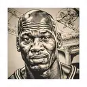Michael Jordan headshot tattoo design idea