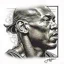 Michael Jordan headshot tattoo design idea