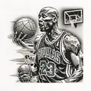 Michael Jordan headshot tattoo design idea