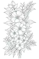 April July birth flower bouquet tattoo design idea