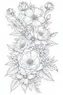 April July birth flower bouquet tattoo design idea