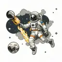 astronaut floating in space tattoo design idea