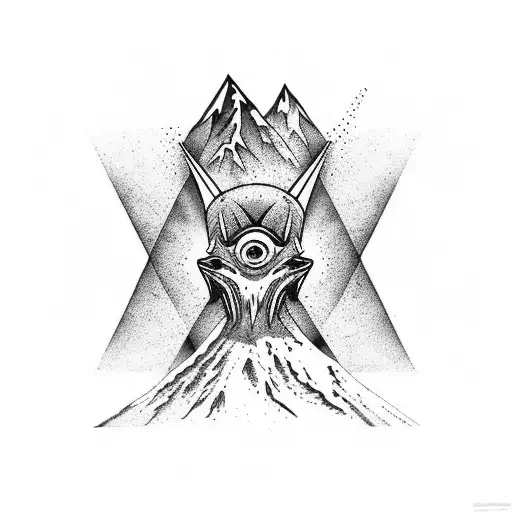Lonquimay  volcano forearm tattoo design idea