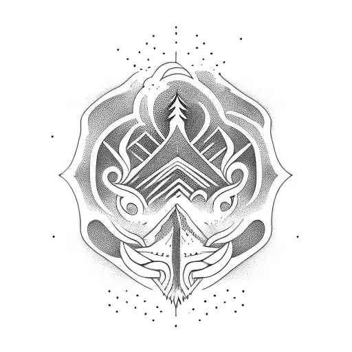 Lonquimay  volcano tattoo design idea