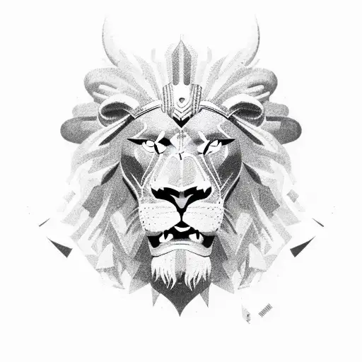 Lion Spartan Tattoo Design White Background (Download Now) 