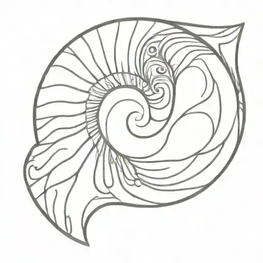 nautilus shell tattoo design idea
