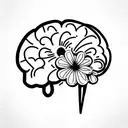 dissociative identity disorder brain with flower tattoo design idea